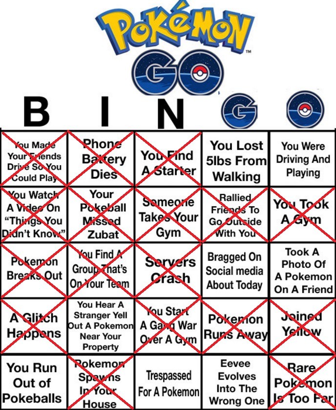 Pokemon Go Bingo