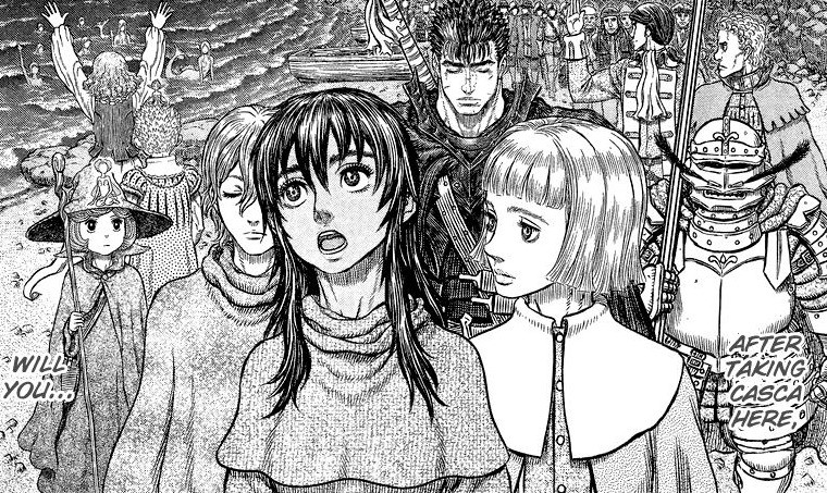 Just going by Main Characters, we have Guts, Puck, Casca, Isidro, Farnese, ...