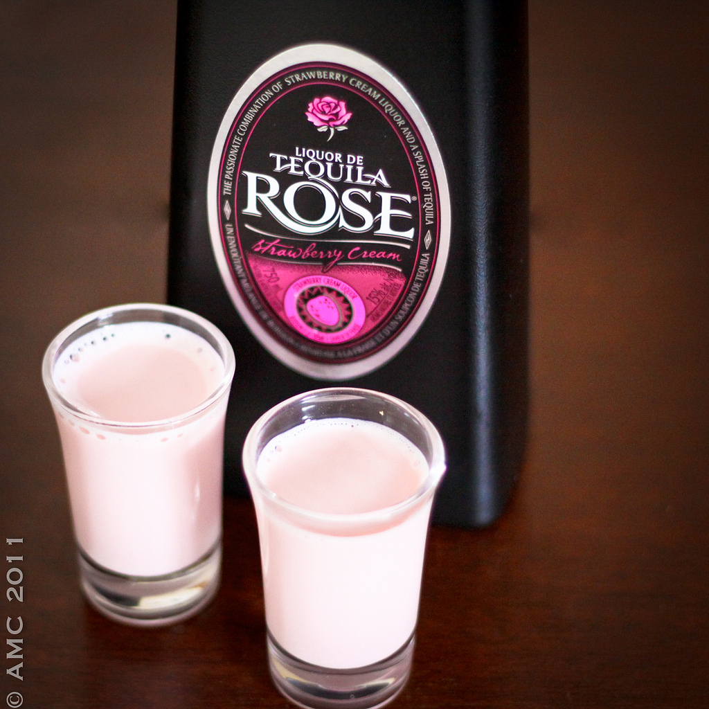 tequila rose. strawberry tequila cream liquor. try it yourself. if